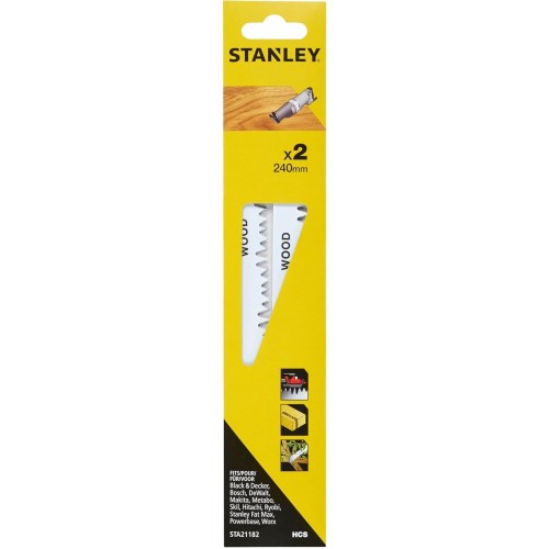 Stanley STA21182 Pílové listy HCS na vetvy pre mečovú pílu, dĺžka 240mm, 2ks Stanley STA21182 Pílové listy HCS na vetvy pre mečovú pílu, dĺžka 240mm, 2ks