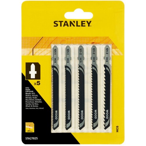 Stanley STA27025 5dielna sada pílových listov HCS do dreva, uchytenie "T" Stanley STA27025 5dielna sada pílových listov HCS do dreva, uchytenie "T"