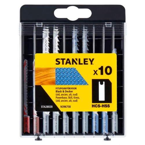 Stanley STA28020 10dielna sada pílových listov HCS-HSS do dreva a kovu, uchytenie "U Stanley STA28020 10dielna sada pílových listov HCS-HSS do dreva a kovu, uchytenie "U