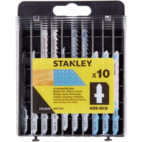 Stanley STA28050 10dielna sada pílových listov HCS-HSS do dreva a kovu, uchytenie "T" Stanley STA28050 10dielna sada pílových listov HCS-HSS do dreva a kovu, uchytenie "T"