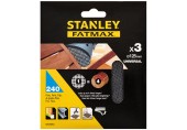 Stanley STA39262-XJ Brúsne mriežky pre excentrickú brúsku 125mm, P240, 3ks