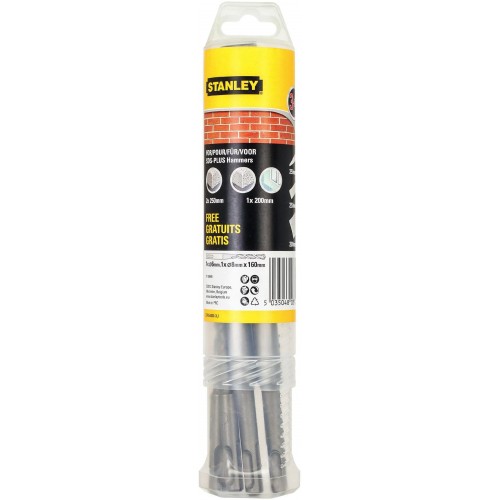 Stanley STA54400 Sekáče a vrtáky SDS+: 6x160mm, 8x160mm, sekáč špicatý, plochý, široký