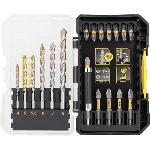 Stanley STA88552-XJ FatMax 19dielna sada presných vrtákov do muriva a bitov
