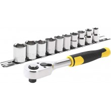 Stanley STMT82670-0 11dielna sada 3/8" račne s 12hrannými hlavicami (8-17 mm)