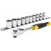 Stanley STMT82670-0 11dielna sada 3/8" račne s 12hrannými hlavicami (8-17 mm)