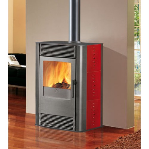 EDILKAMIN SWING teplovzdušná krbové kachle na drevo bordó 641750