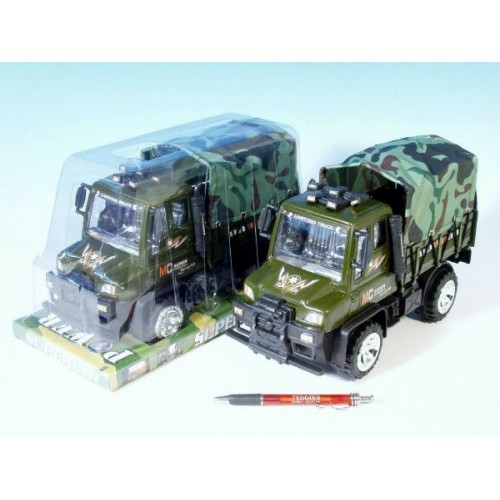 WIKY Auto vojenské, plast / látka, 28cm, na zotrvačník 49112525 WIKY Auto vojenské, plast / látka, 28cm, na zotrvačník 49112525