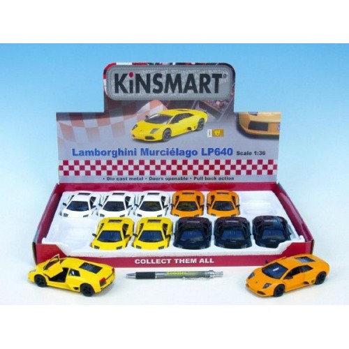 Auto Kinsmart Lamborghini Murciélago, kov, 12,5 cm, na spätné natiahnutie 00027646