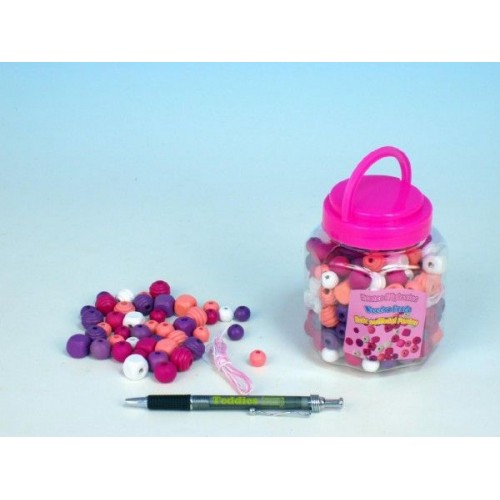 Korálky drevo ružovo-fialové 200ks v dóze 00024621 Korálky drevo ružovo-fialové 200ks v dóze 00024621