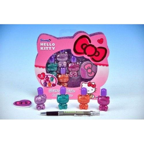 Sada lakov na nechty Hello Kitty 5cm 4ks + flitre + pilník v krabičke 00097029 Sada lakov na nechty Hello Kitty 5cm 4ks + flitre + pilník v krabičke 00097029