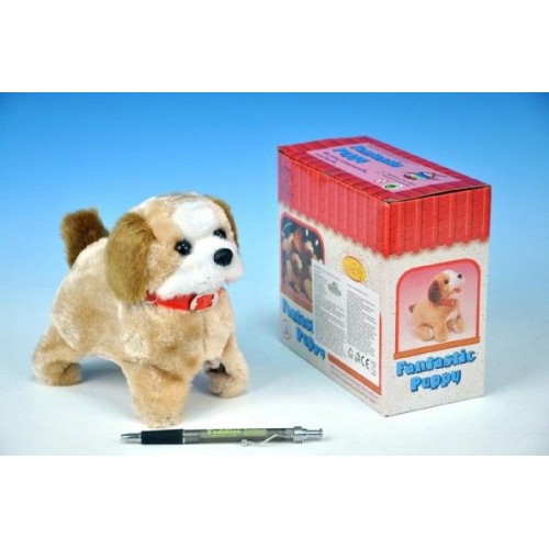 Pes salto, plyš, chodiace, 15cm, na batérie 56330260