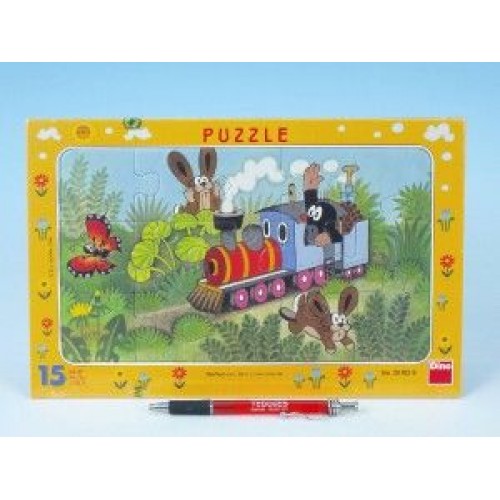 Puzzle doskové Krtko a lokomotíva 29,5x19cm 15 dielikov 21001039