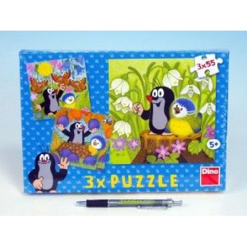 Puzzle Krtko a vtáčik 18x18cm 3x55 dielikov 21335035