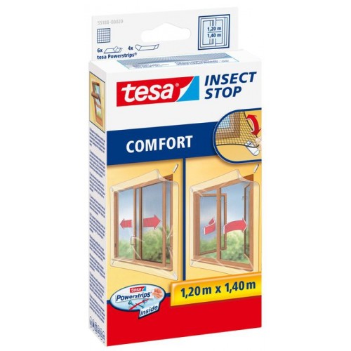 TESA Sieť proti hmyzu na posuvné okná COMFORT, biela, 1,2m x 1,4m
