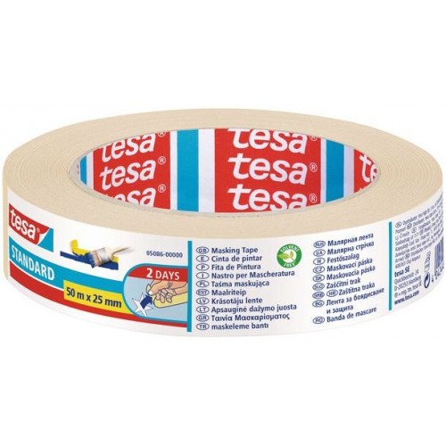 TESA Maskovacia páska STANDARD, odstrániteľná do 2 dní, 50m x 25mm 05086-00000-00 TESA Maskovacia páska STANDARD, odstrániteľná do 2 dní, 50m x 25mm 05086-00000-00