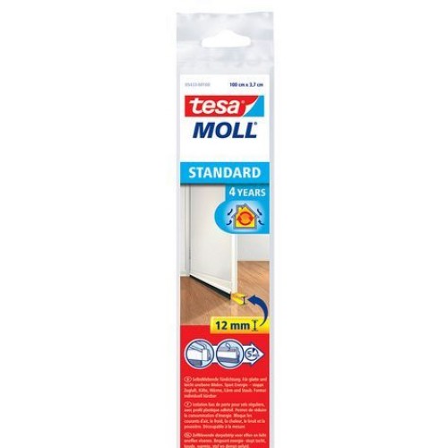 TESA MOLL Kefová lišta pod dvere, na hladké povrchy, biela, 1m x 12mm 05433-00100-00