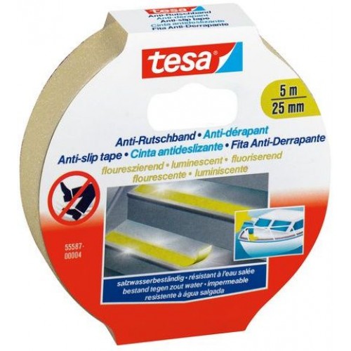 TESA Protišmyková samolepiaca páska, fluorescenčná, 5m x 25mm 55587-00004-00