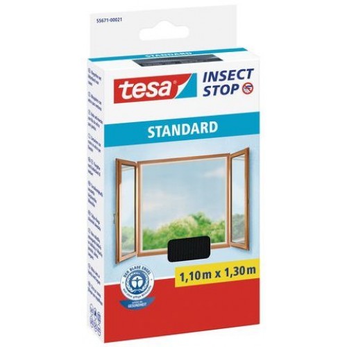 TESA Sieť proti hmyzu STANDARD, na okno, antracitová, 1,1m x 1,3m