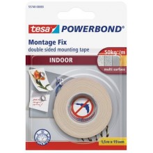 TESA Powerbond Montážna obojstranná penová páska pre interiér, biela, 1,5m x 19mm 55740