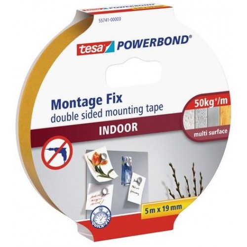 TESA Powerbond Montážna obojstranná penová páska pre interiér, biela, 5m x 19mm 55741