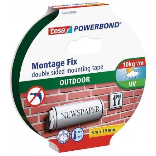 TESA Powerbond Montážna obojstranná penová páska pre exteriér, biela, 5m x 19mm 55751-0000