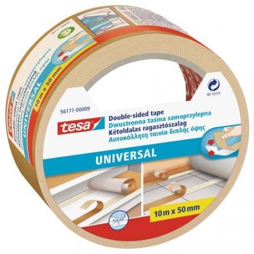 TESA Obojstranná kobercová páska Universal, biela, 10m x 50mm 56171
