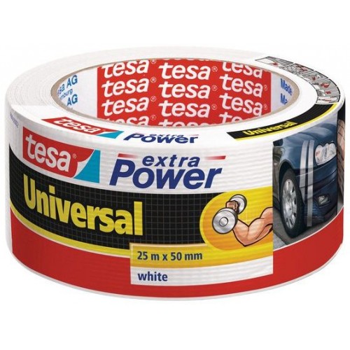TESA Opravná páska Extra Power Universal, textilné, silne lepivá, biela, 25m x 50mm 56388