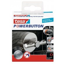 TESA Powerbutton háčik DELUXE, matná nerez oceľ, kruhový, nosnosť 8kg