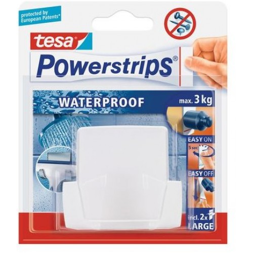 TESA Powerstrips Waterproof háčik vodeodolný, dvojháčik, biely plast, nosnosť 3kg TESA Powerstrips Waterproof háčik vodeodolný, dvojháčik, biely plast, nosnosť 3kg
