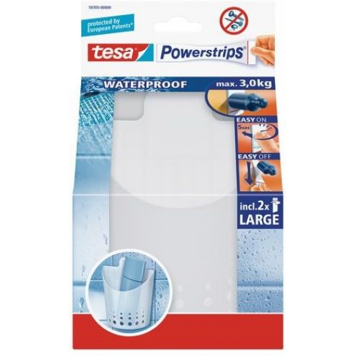 TESA Powerstrips Waterproof vodeodolný, malý košík, biely plast,