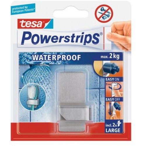 TESA Powerstrips Waterproof háčik vodeodolný, na zubnú kefku, nehrdzavejúca oceľ, 59708