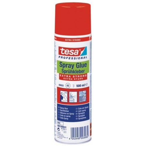 TESA Lepidlo v spreji, extra silné, trvalé, bezfarebné, 500ml 60022-00001-00
