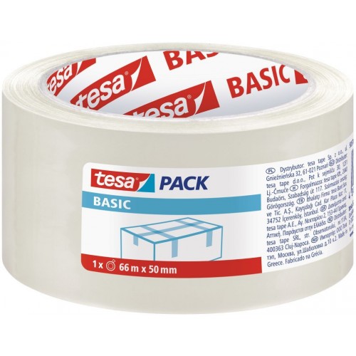 TESA Baliaca páska BASIC, základné, transparentné, 66m x 50mm 58570-00000-00