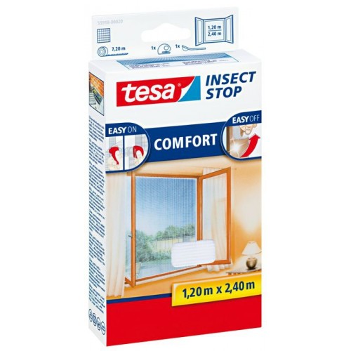 TESA Sieť proti hmyzu COMFORT, na francúzske okno, biela, 1,2m x 2,4m