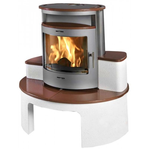 THORMA CORTINA Krbové kachle sivá / keramika tmavohnedá