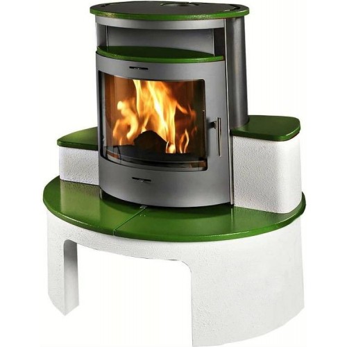 THORMA CORTINA Krbové kachle sivá / keramika olivovozelená