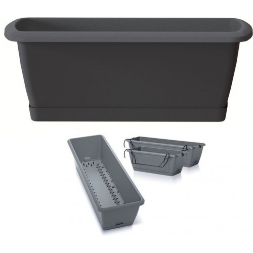 Prosperplast RESPANA EASYCARE W Truhlík 59,3x19x14cm, s držiakom, antracit ISE600SW