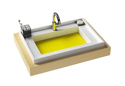 RAVAK BathGallery Doska do umývadla, žltá X000000659