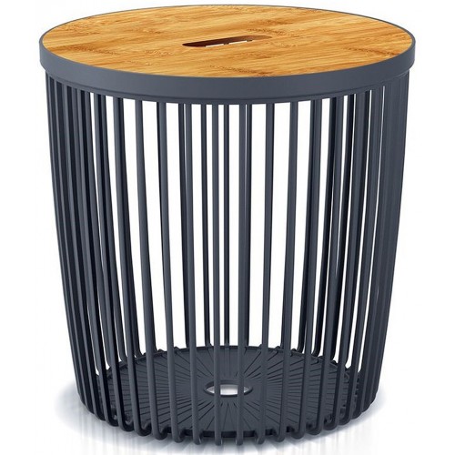 Prosperplast CLUBO Univerzálny kôš / stolík s bambusovým vekom 33,5cm, antracit ICLU25T Prosperplast CLUBO Univerzálny kôš / stolík s bambusovým vekom 33,5cm, antracit ICLU25T
