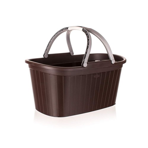 VETRO-PLUS RATTAN Kôš na bielizeň s rukoväťami 58x38x29,5cm 35 l, tmavo hnedý 55PRO176B