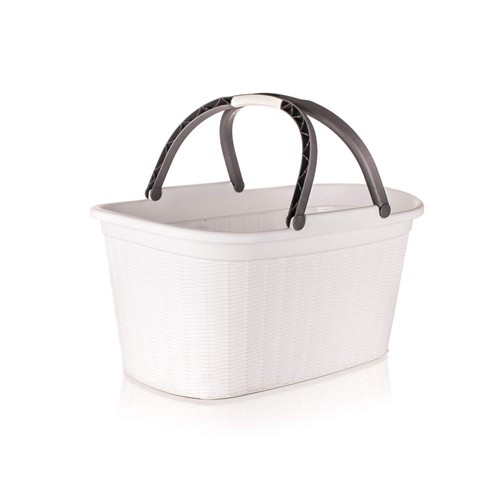 VETRO-PLUS RATTAN Kôš na bielizeň s rukoväťami 58x38x29,5cm 35 l, biely 55PRO176W VETRO-PLUS RATTAN Kôš na bielizeň s rukoväťami 58x38x29,5cm 35 l, biely 55PRO176W