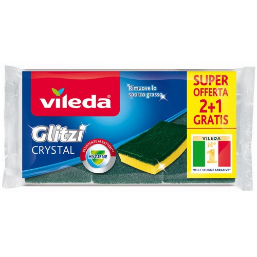 VILEDA Glitzi Crystal 2+1 ks zelená stredná 139924 VILEDA Glitzi Crystal 2+1 ks zelená stredná 139924