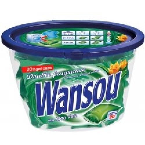 Wansou Double Fragrance Aloe Vera gélové kapsule s výťažkami Aloe Vera 20 ks 