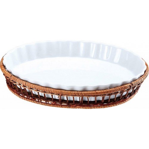 WELLBERG Porcelánová forma v košíku ovál veľký 33 x 24 cm WB-10307