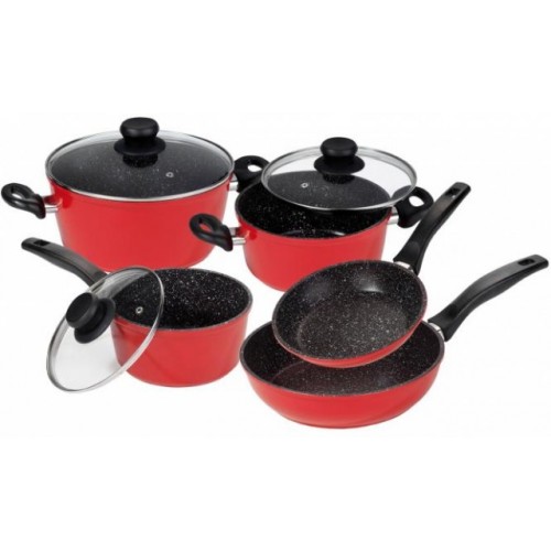 STONELINE Sada riadu s mramorovým povrchom 8 ks, červená, WX-12344