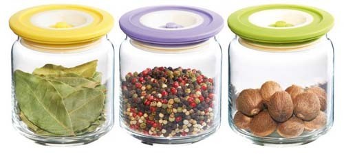 STONELINE Vákuové nádoby 500ml, viacfarebná, sada 4 ks, WX-14149