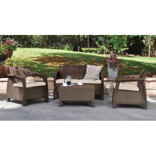 Záhradný set CORFU brown + beige Záhradný set CORFU brown + beige