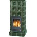 ABX Kaledonie L Kachľová pec na drevo s liatinovou vložkou, výmenníkom, zelená