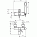 NOVASERVIS LA TORRE TOWER TECH vaňová nástenná batéria 150 mm chróm 12020/1,0