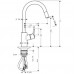 Hansgrohe TALIS S2 VARIARC Páková kuch. armatúra s vyťahov. výtokom, chróm 14872000